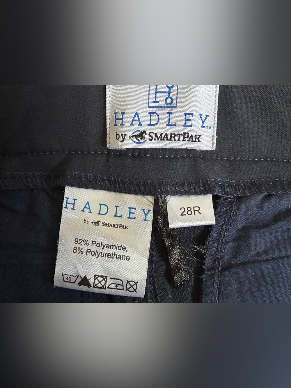 SmartPak Hadley Mid-Rise Knee Patch Breeches - Navy Blue, Size 28 R - Picture 5 of 8
